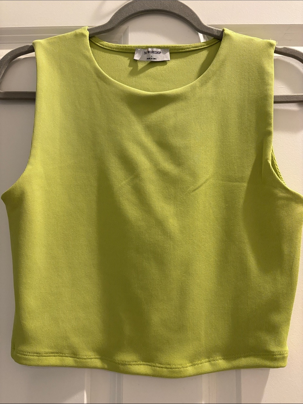 Neon Lime Ribbed Crop Top